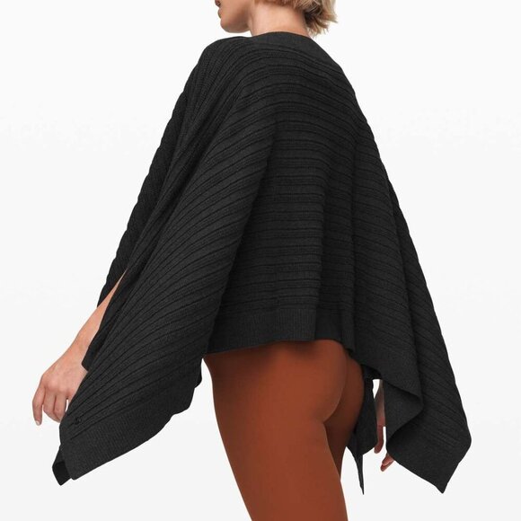 Lululemon Forward Flow Poncho- Heathered Black- One Size - Picture 1 of 12